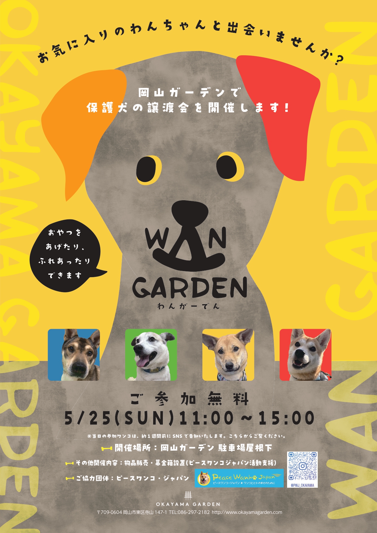 わんガーデン(保護犬譲渡会)チラシ